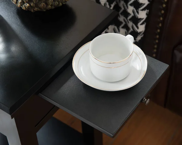 One Source Living Sutton Side Table with Charging Station in Black