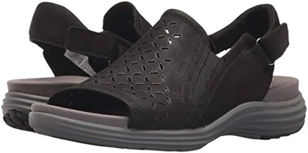 Aravon Beaumont Peep Sling Women's Shoes, Black, 6.5