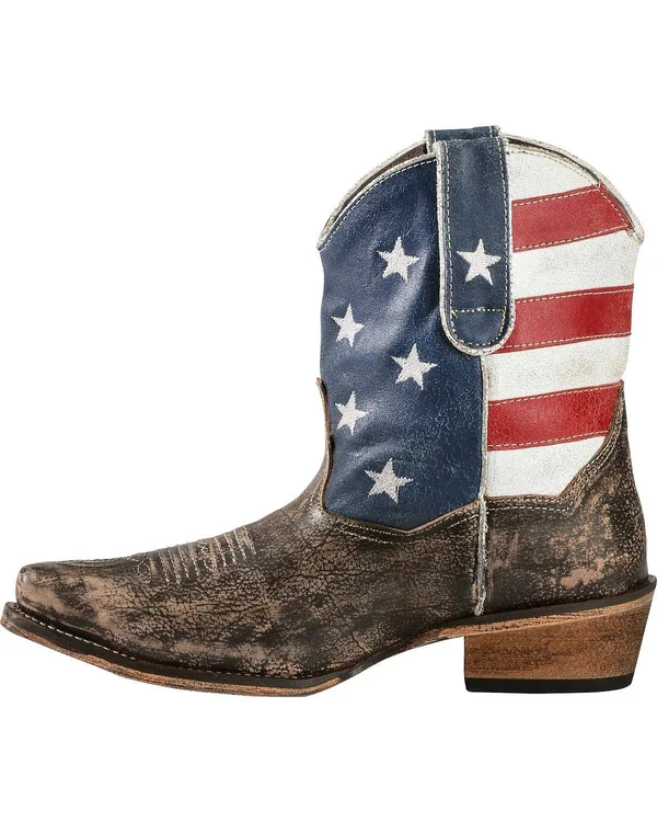 Roper American Flag Shorty - Brown - Ankle Boots