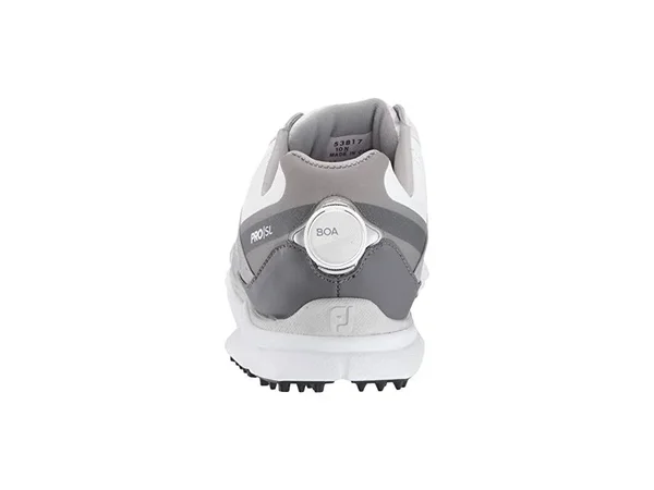FootJoy Men's Pro/SL Boa Golf Shoes - White/Grey, 7 W US