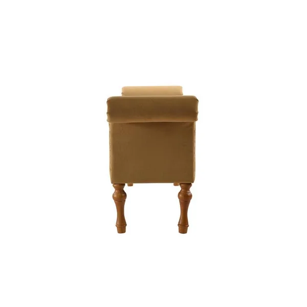 Brika Home Roll Arm Entryway Bench in Gold - BR-1900571