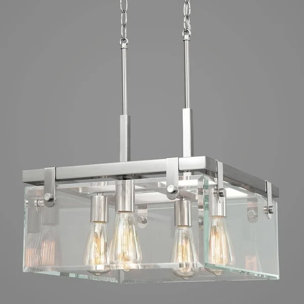 Progress Lighting P350090-009 Glayse Semi Flush Mount Light, Brushed Nickel