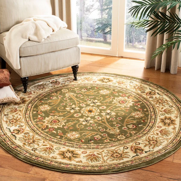 Safavieh Lyndhurst Ambrogina Traditional Rug - 3&3x22 x 3&3x22Round - Beige/Ivory