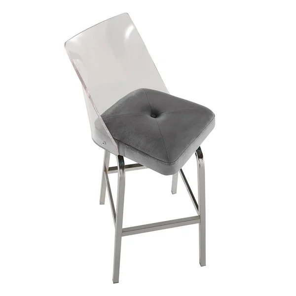 Set of 2 29x22 Svana Chrome Finish Velvet Barstools Blue/Steel - Inspire Q