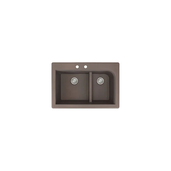 Transolid Radius Granite 33-in Drop-In Kitchen Sink in Espresso