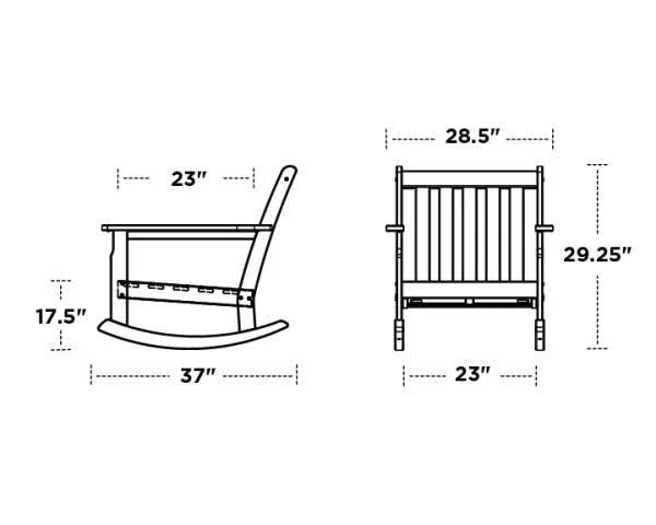 POLYWOOD Vineyard Deep Seating Rocking Chair - White Marine Indigo