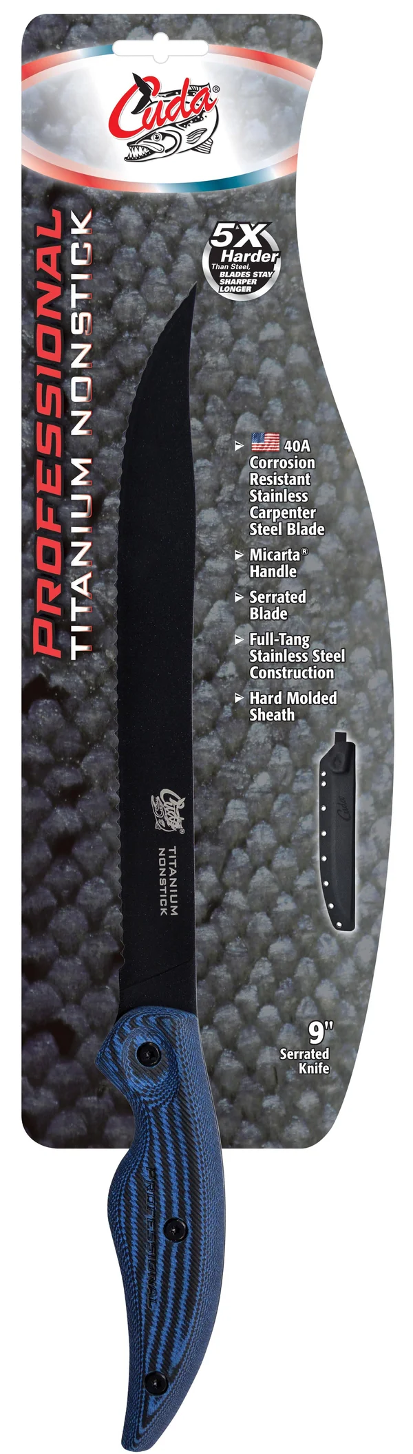 Cuda Non-Stick Professional Serrated Knife, 9x22