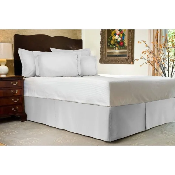 Harmony Lane Classic Tailored Bed Skirt with 18 Drop - Queen, Black