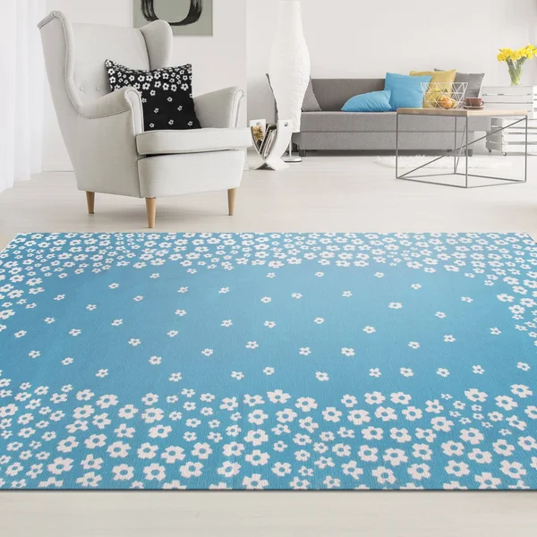 Miranda Haus Wildflower Transitional Cotton Indoor Area Rug Collection Burgundy 4& x 6& 4& x 6& Living Room, Bedroom, Dining Roo