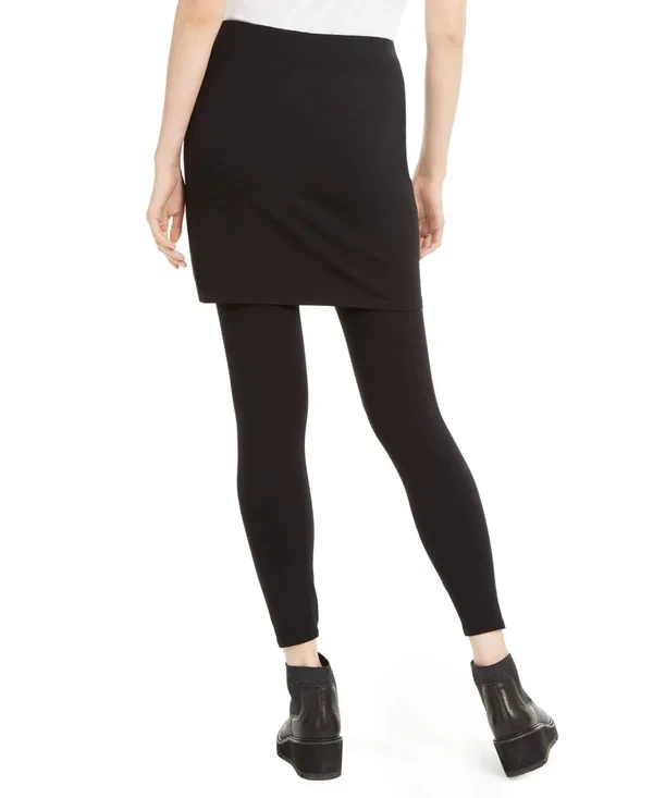 Eileen Fisher System Stretch Jersey Knit Skirted Leggings, Regular & Petite, Created for Macy&s - Charcoal