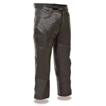 Milwaukee Leather Men's Jean Style Pocket Leather Over Pants Black, Size: 30