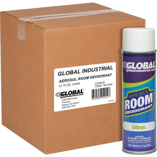 Global Industrial Air Freshener, Citrus 15 oz. Can, 12 Refills/Case