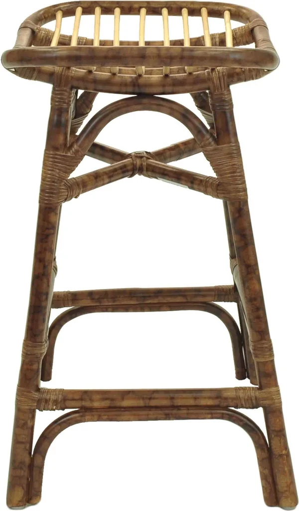 New Pacific Direct 2400005 Beyla Rattan Counter Stool - Marble Brown