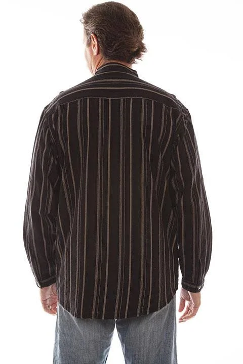 Scully Western Shirt Mens Striped Long Sleeve Button 4X Black Rw025