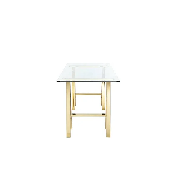 Pangea Home Brady Desk Small High Polish Gold