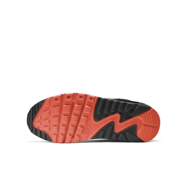 Nike Boys Air Max 90 - Running Shoes White/Black/Orange Size 05.5
