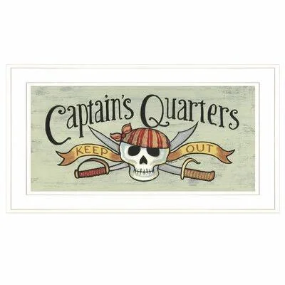 'Captain's Quarters' by Becca Barton - Picture Frame Painting Print on Paper Trinx Format: White Framed