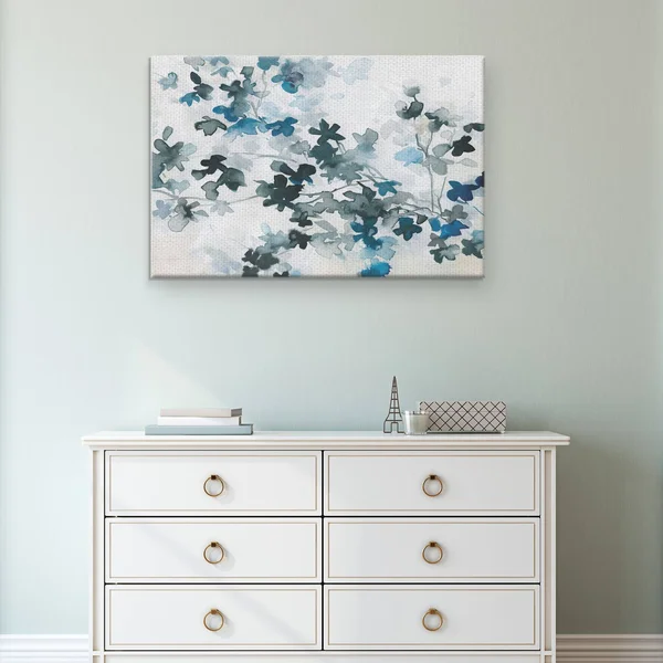 Blue Cherry Blossoms 36x22 x 24x22 Canvas Wall Art
