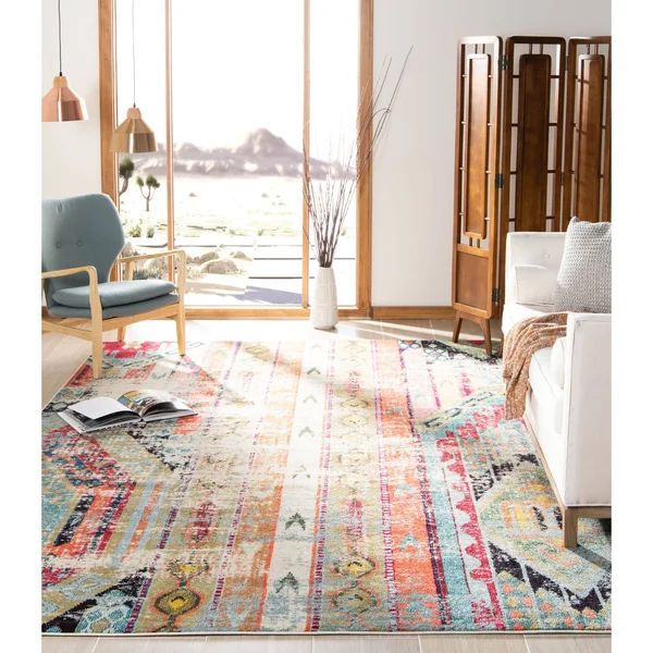 Safavieh MNC222D Monaco Magenta, Multi Area Rug - 8& x 11&