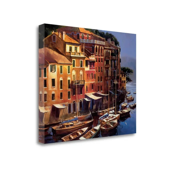 Tangletown Fine Art Mediterranean Port by Michael OToole, Giclee Print on Wrap Canvas, 41x22x35x22