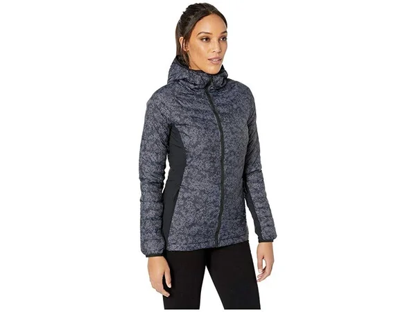 Columbia Powder Pass Hooded Jacket Black Edelweiss Print Xs