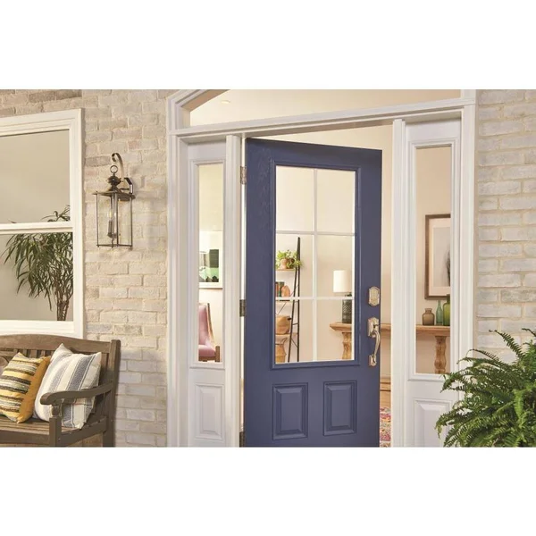 Schlage Camelot Satin Nickel Entry Door Handleset Accent