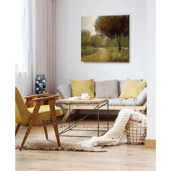 Wexford Home Country Road -Gallery Wrapped Canvas - Yellow, Blue, Green, Red, Black, White, Size: 40 x 40