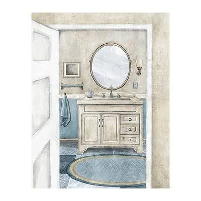 Blue Bathroom I Giclee Canvas Art Print