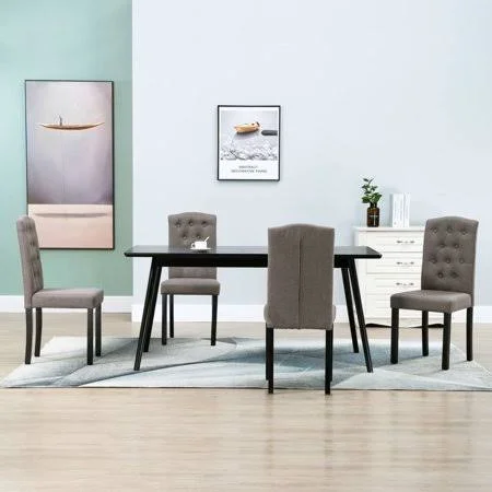 Dining Chairs 4 Pcs Taupe Fabric