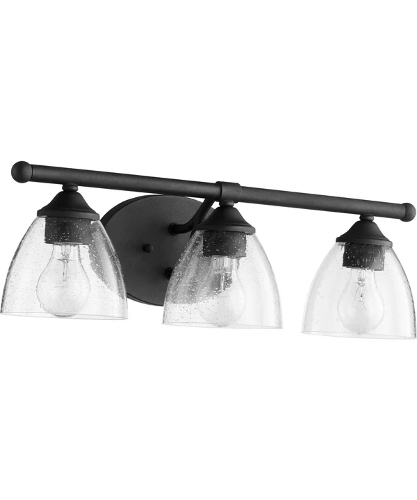 Quorum 5150-3-69 Brooks 3 Light Vanity, Noir w/ Clear