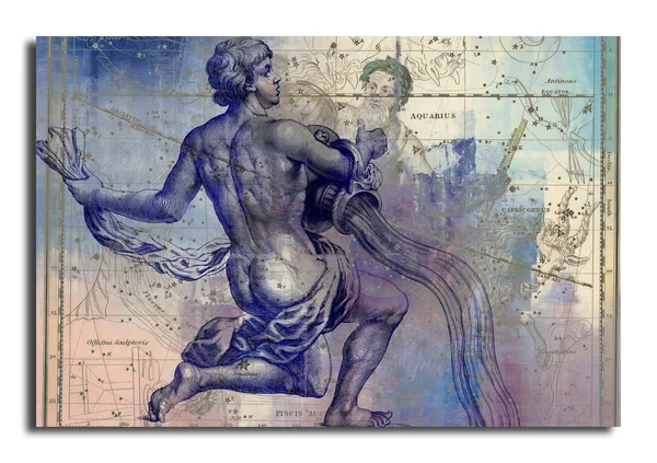 Ready2HangArt &Zodiac Study: Aquarius& Oversized Canvas Wall Art