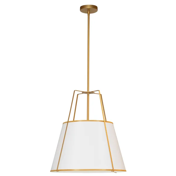 Dainolite TRA-331P-GLD-WH Trapezoid - 3 Light Trapezoid Pendant Gold