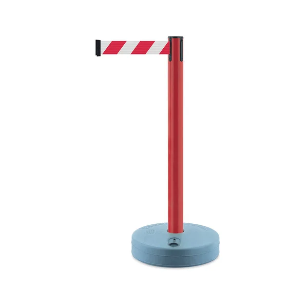 885 Outdoor Stanchion Post (Post Color: Black (Plastic), Webbing/Rope/Chain Color: Black/Yellow Chevron, Webbing/Rope/Chain Leng