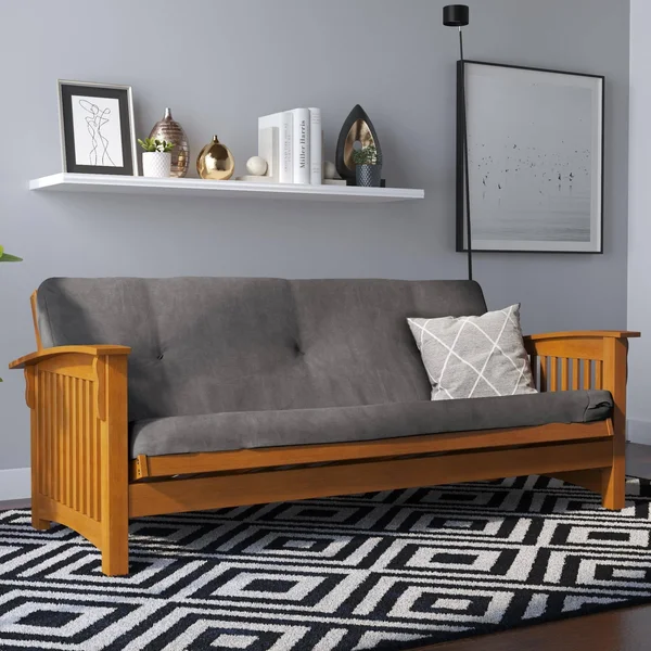 DHP Eve 6 inch Full High Density Polyester Fill Futon Mattress in Gray