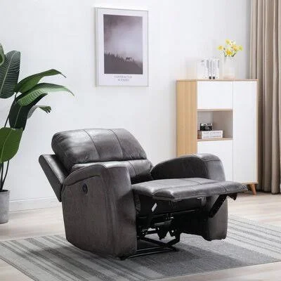 Art Life Power Recliner Chair-Comfortable Suede Leather Recliner-Power Recliner Chair with USB Charge Port-Overstuffed Home Thea