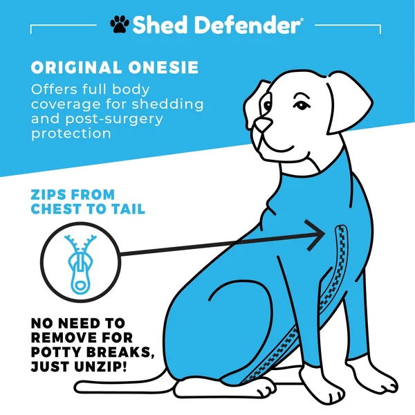 Shed Defender Shedding Dog Bodysuit - Royal Blue, Small