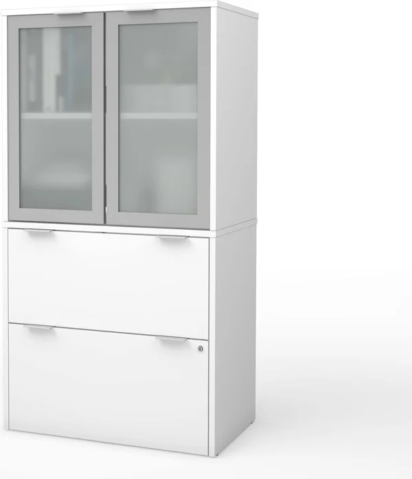 Bestar i3 Plus 2-Drawer Door File Cabinet, White