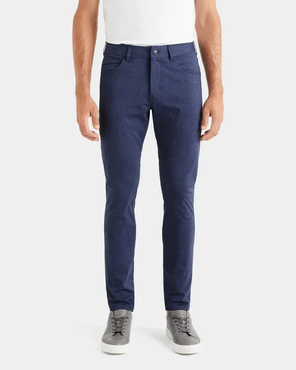 Rhone Printed Commuter Five Pocket - Men's Jeans Alternative, Size: 28, Blue Indigo/Parisian Night