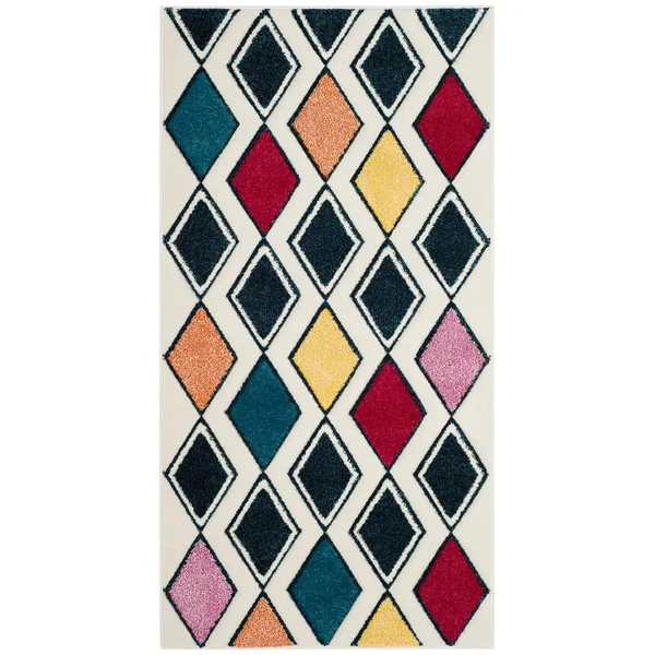 Safavieh Hollywood HLW704B 5&3x22 x 7&6x22 Ivory, Peacock Blue Area Rug