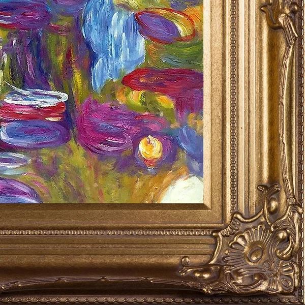 &Water Lilies& by Claude Monet Framed Original Painting on Canvas Tori Home