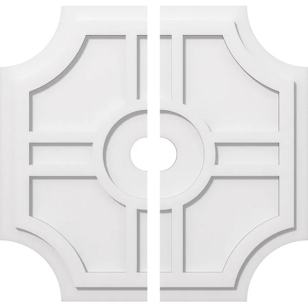 26 inchod x 3 inchid x 8 1/2 inchc x 1 inchp Haus Architectural Grade PVC Contemporary Ceiling Medallion - Two Piece