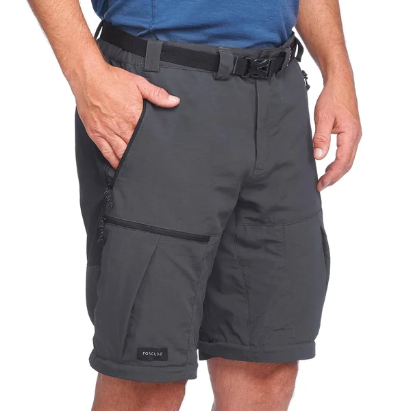 Forclaz Men's Trek 500 - Convertible Hiking Pants in Carbon Gray, Size W42 L34