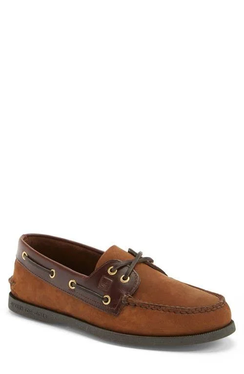 Sperry &Authentic Original& Boat Shoe - Size 14 in Brown/Brown at Nordstrom