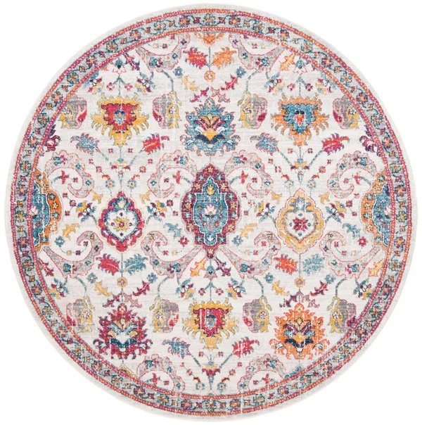 Safavieh Evoke EVK255B 6&7x22 x 6&7x22 Round Cream - Orange Area Rug