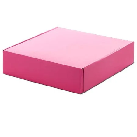 50ea - 10 x 8 x 4 Hot Pink Corrugated Tuck Top Box by Paper Mart