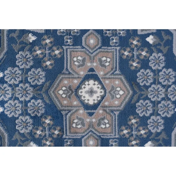 Alise Rugs Hamilton Traditional Oriental Runner Rug - 7&10 x 7&10 - Navy