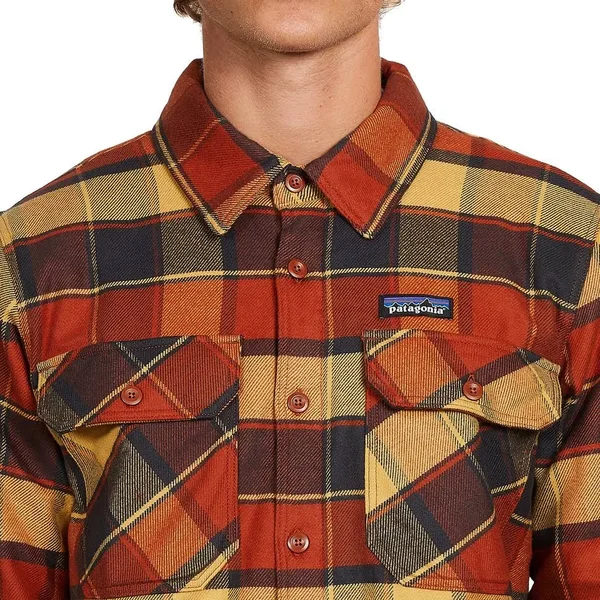 Patagonia Men's Insulated Fjord Flannel Jacket Red L