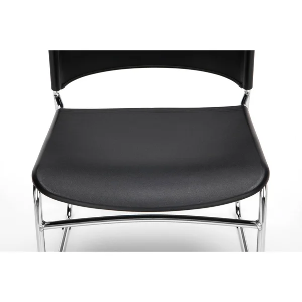 OFM Multi-Use Stack Chair with Plastic SEAT - BACK, Black