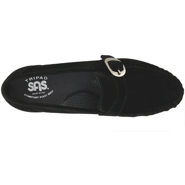 SAS Women's Lara Black Suede 5.5 Wide