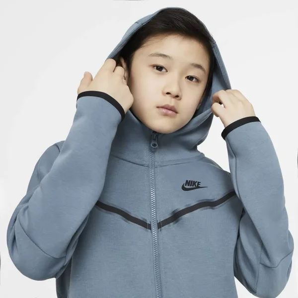 Nike NSW Tech Fleece Full-Zip - Boys& Grade School Ozone Blue/Black Size M